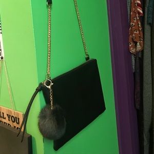 Black Faux Leather Crossbody Purse